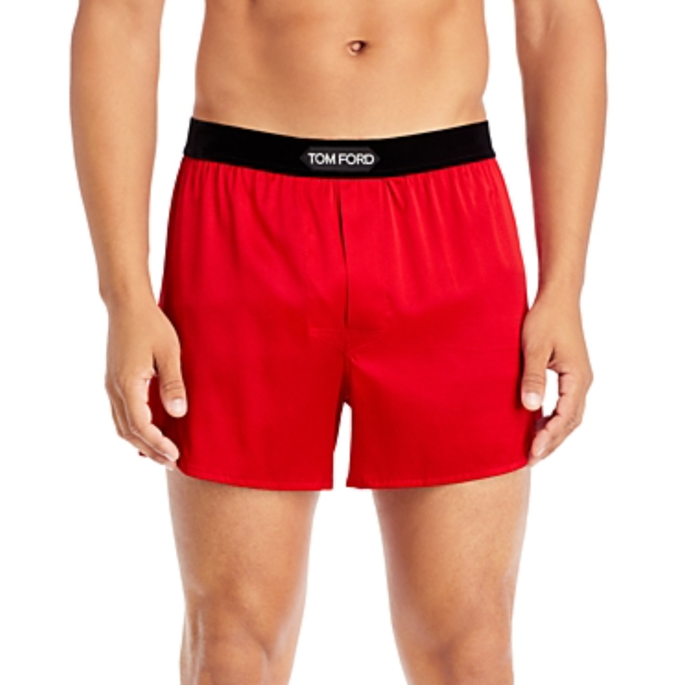 Tom Ford Men Silk Boxers Red Size L